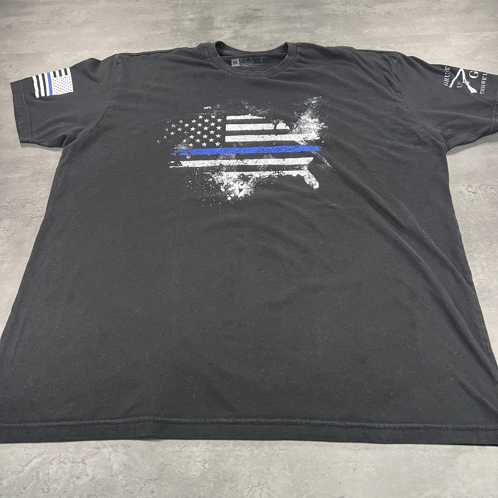 Grunt Style Shirt Adult 3XL XXXL Black Blue Line Police Law Enforcement Military